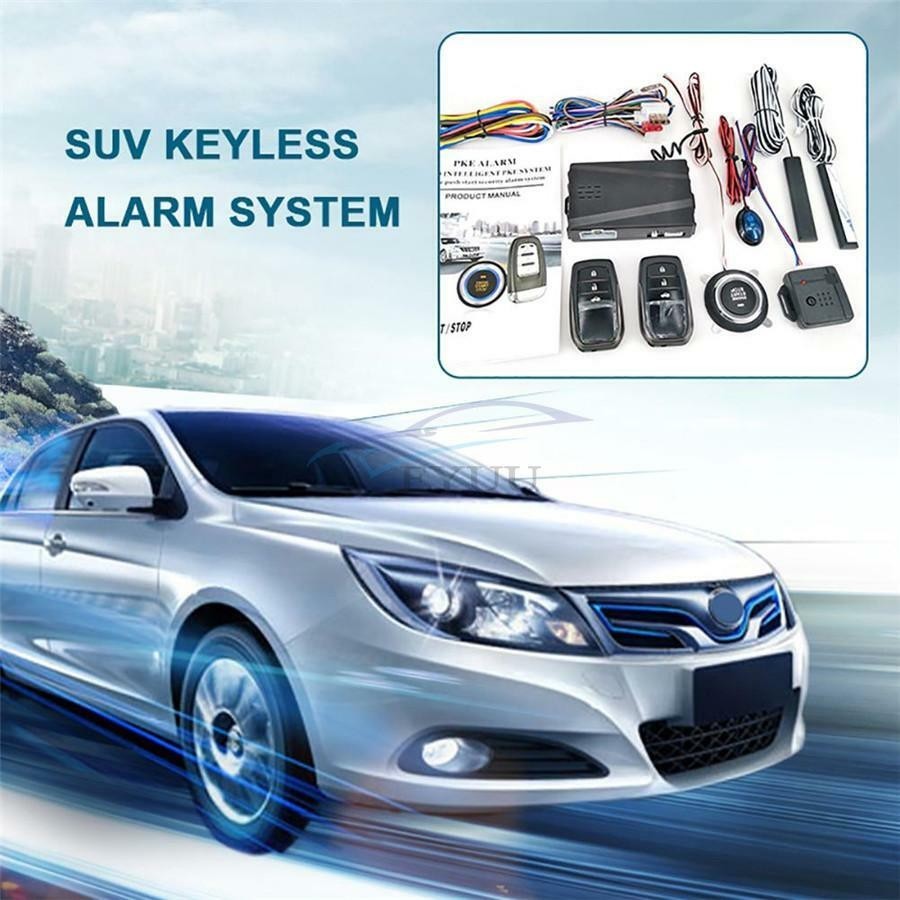 12V Car Keyless Entry System Engine Start Alarm System Remote One-button Start