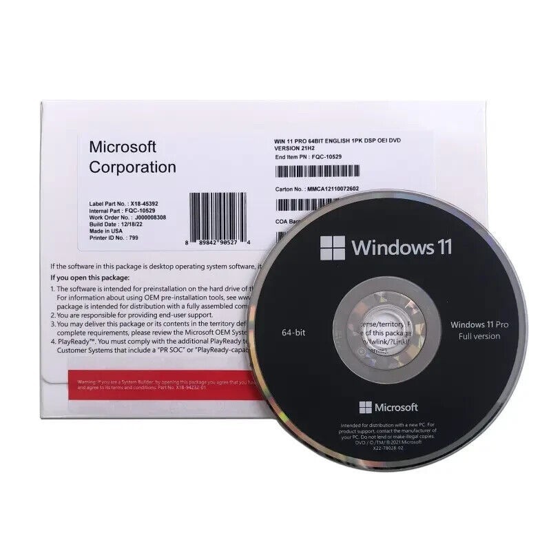 Microsoft Windows 11 Pro 64Bit DVD Genuine License Key Sealed-ships next day