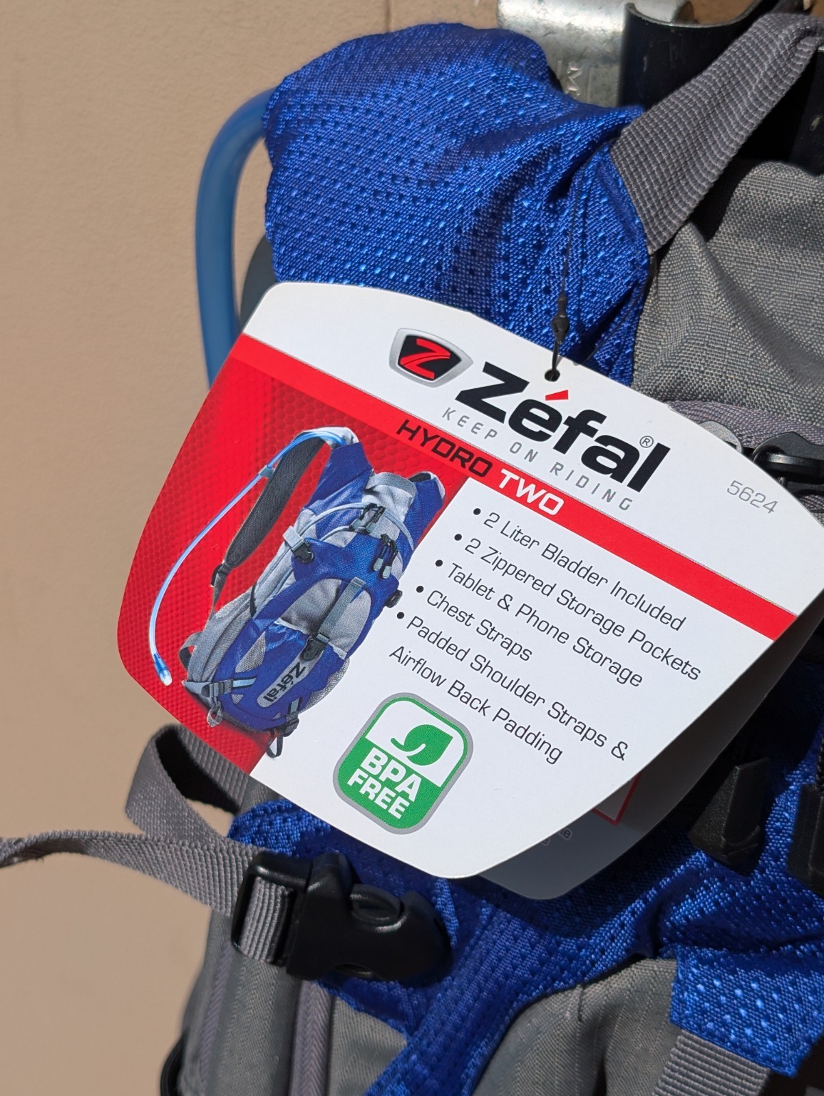 Zefal Z Hydro XC Hydration Backpack – 2L Bladder 6L Storage Blue Gray New