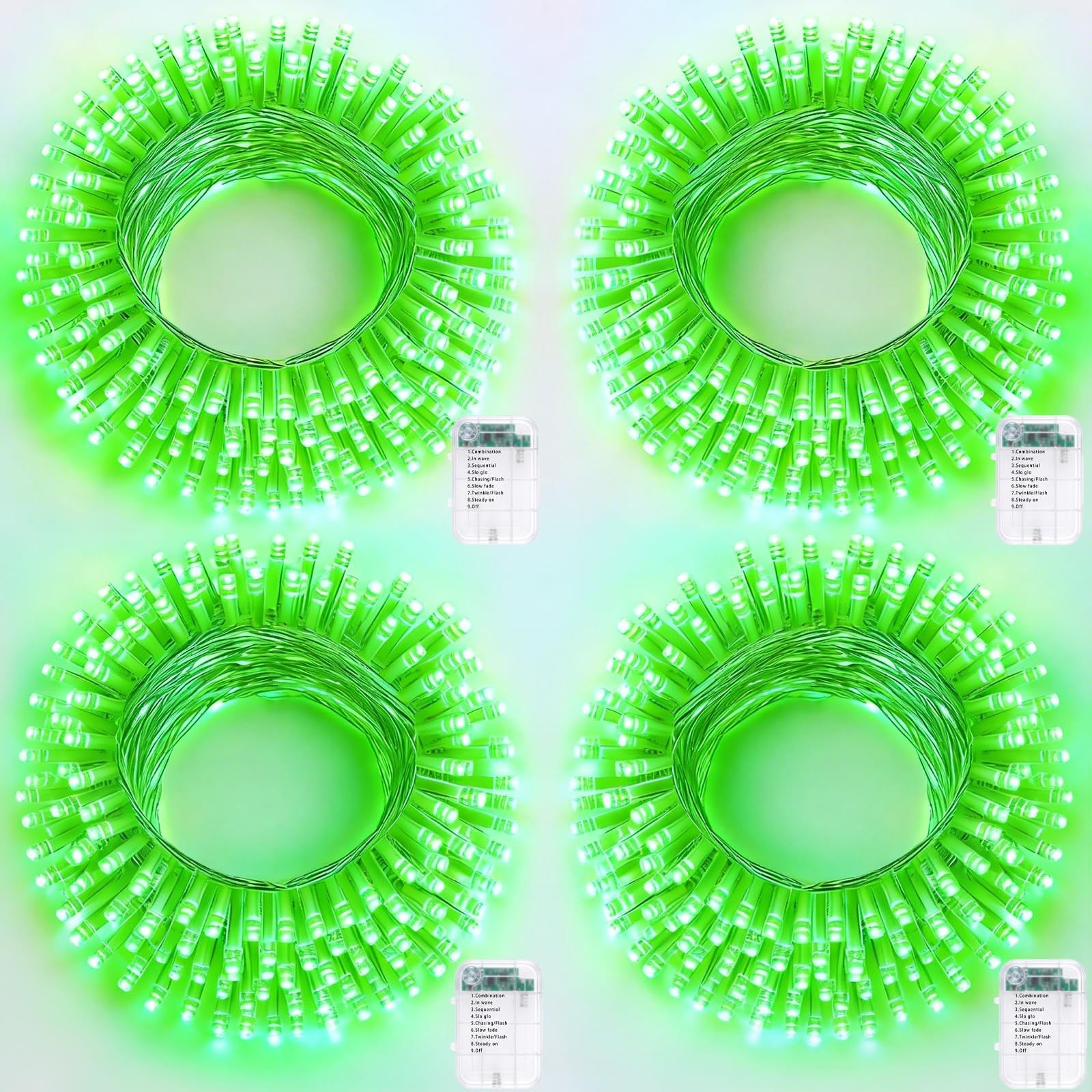 4 Pack String Lights Battery Operated, Total 66.6ft 200 LED Fairy Lights Indo...