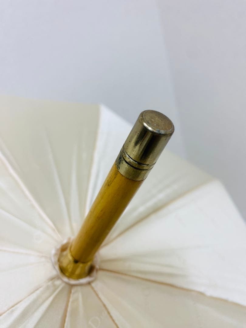 Christian Dior Logo Allover Pattern Long Umbrella Beige Off White