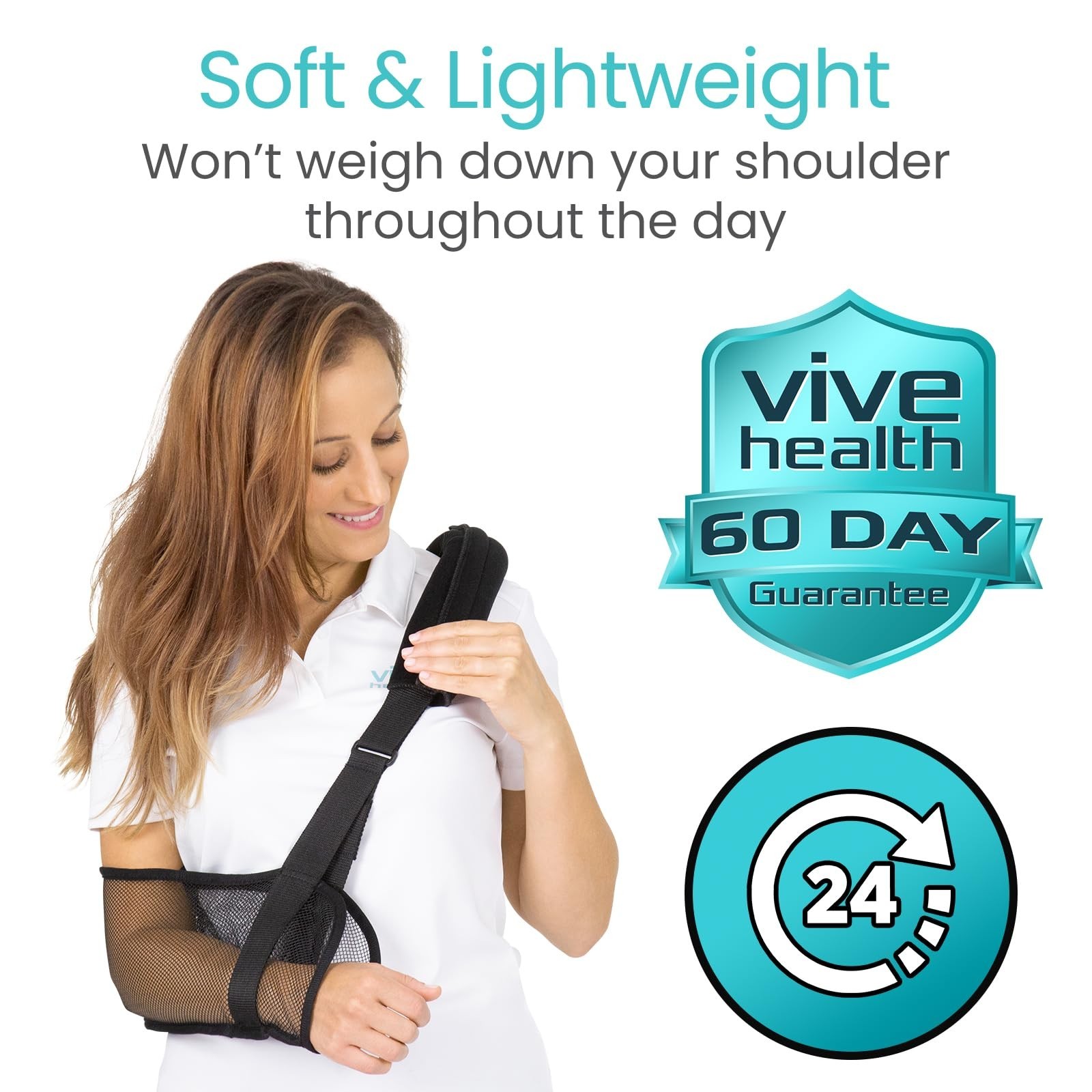 Vive Arm Sling for Shoulder Injury & Surgery Recovery - Waterproof Mesh Showe...