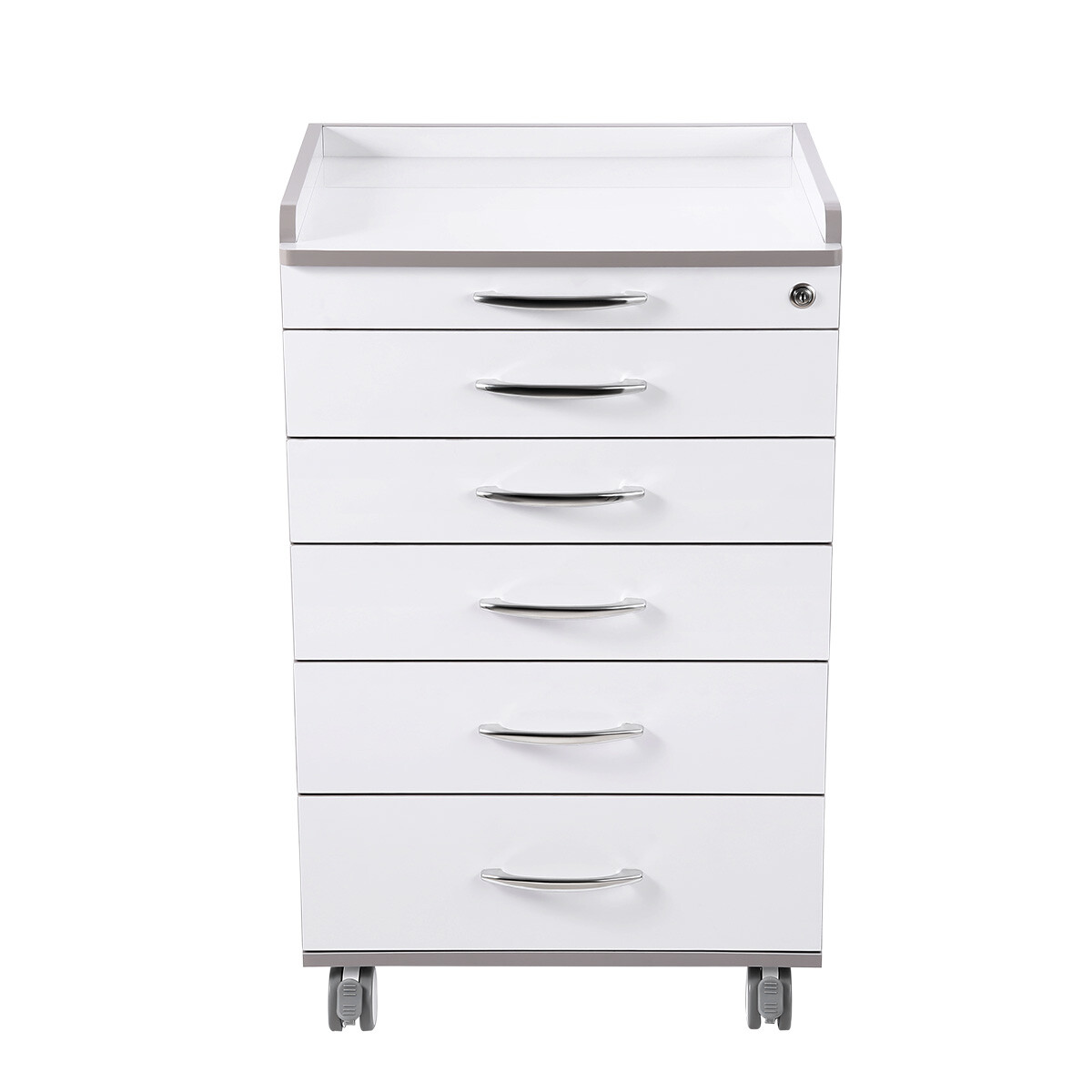 5 Drawers Dental Medical Trolley Rolling Tool Cart Cabinet with Built-in Socket