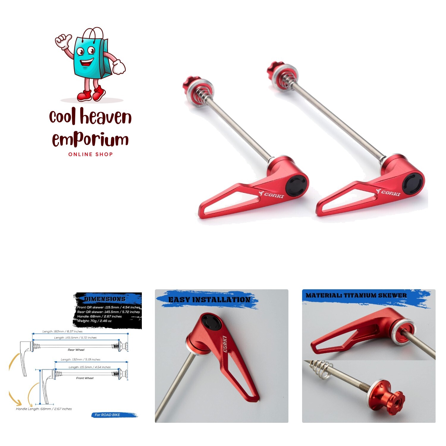 Cycling Essential: Titanium Quick Release Skewer Set for Road & Mountain Bikes
