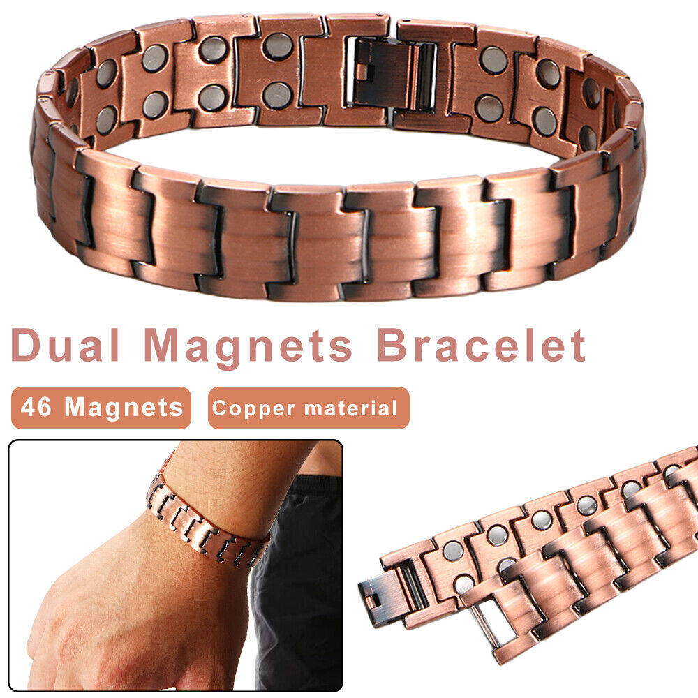 Men's Copper Magnetic Bracelet Solid Copper Bangle Adjustable Jewelry Gifts