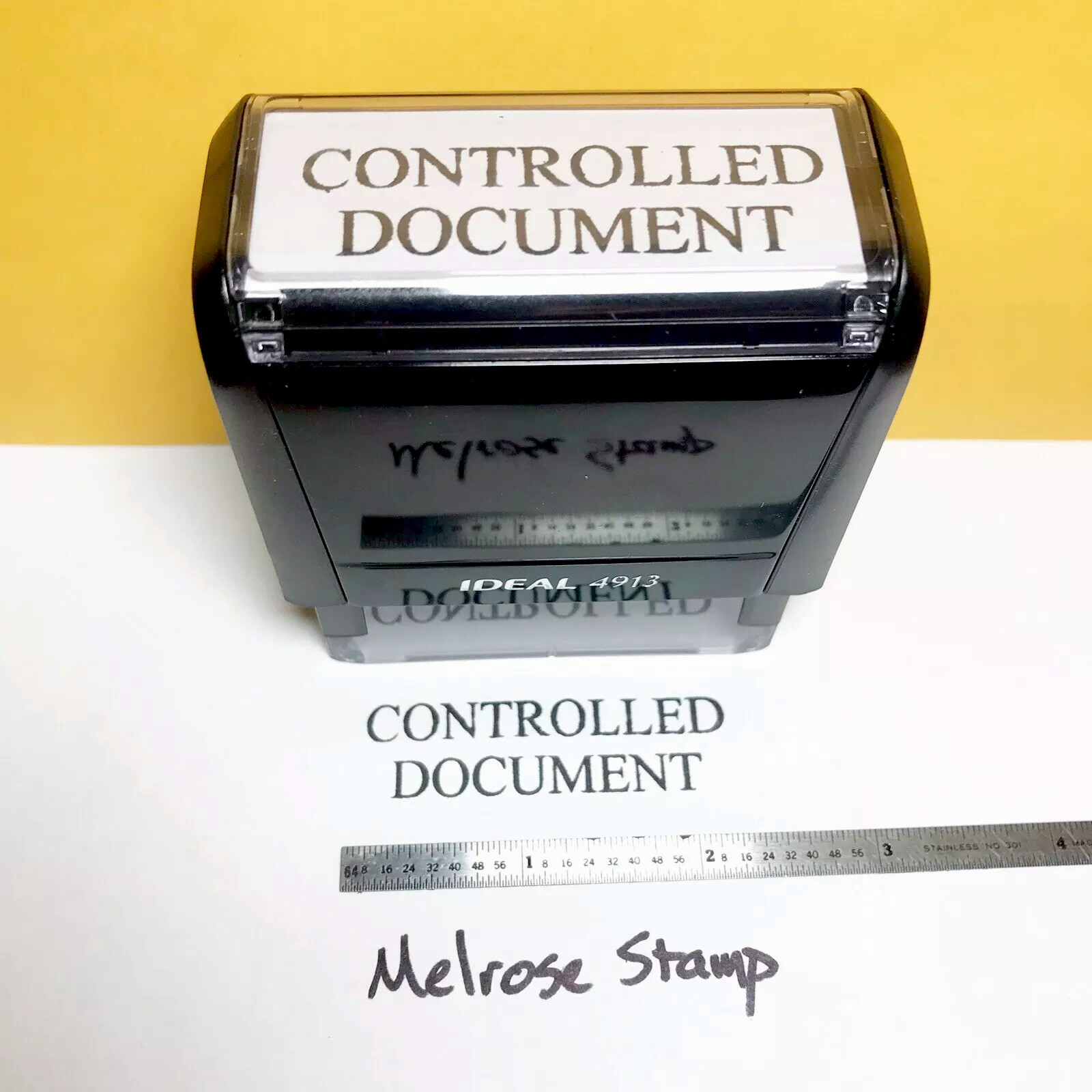 Controlled Document Rubber Stamp Black Ink Self Inking Ideal 4913