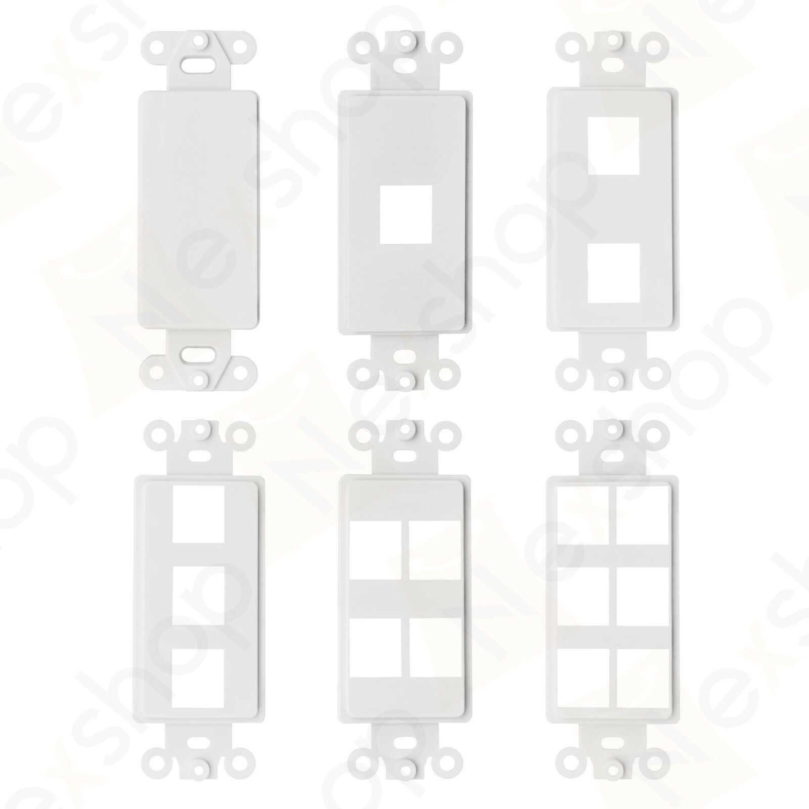 Nex Decora RJ45 Network Keystone Wall Plate Insert - 0 1 2 3 4 6 Port