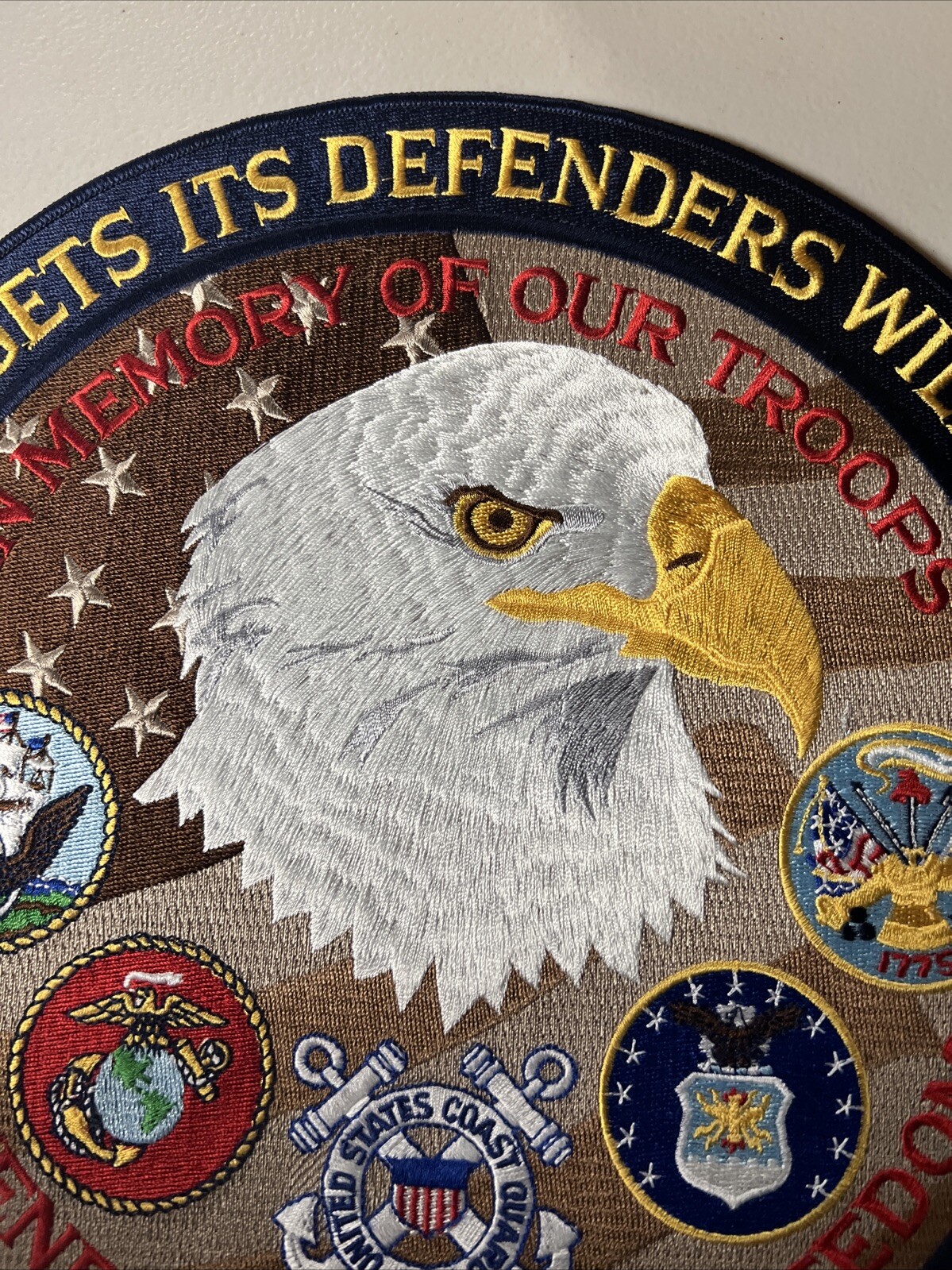 Fallen Heroes In Memory of Our Troops 12” Patch All Five Services