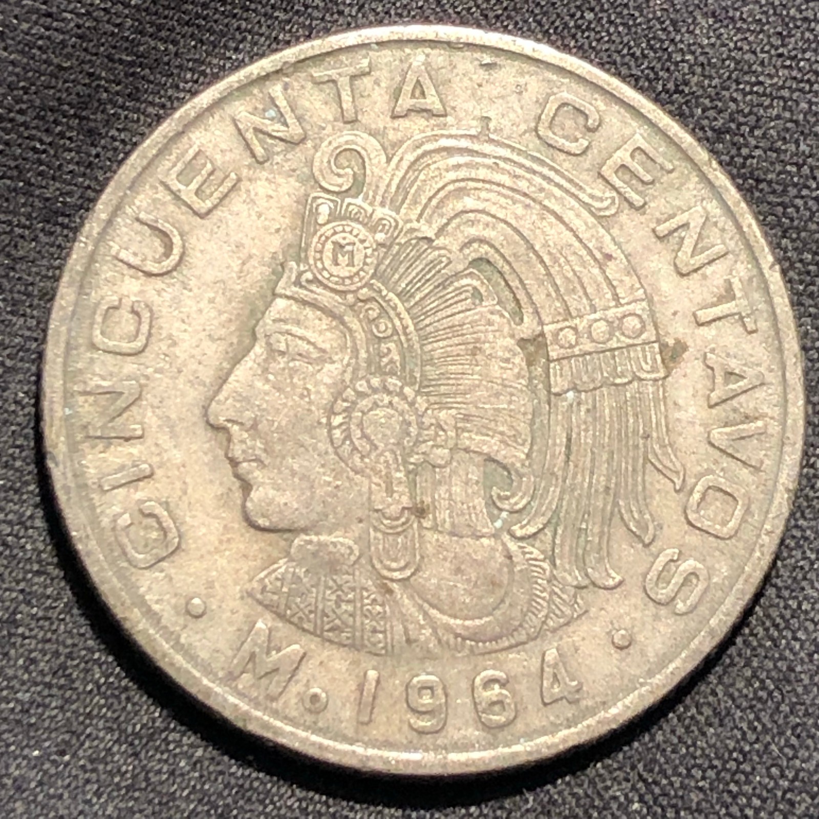 1964 Mexico 50 Centavos Copper-Nickel Coin - VF (Very Fine) condition