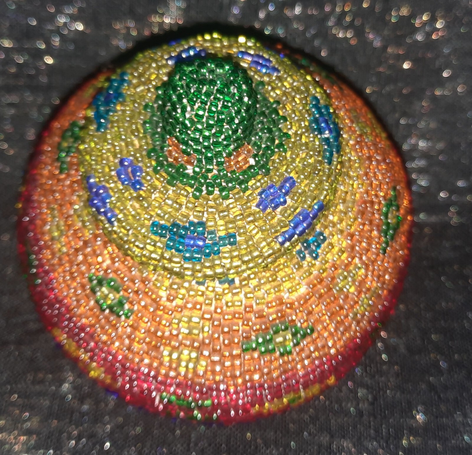Seagrass Beaded Trinket Jar Mini Basket