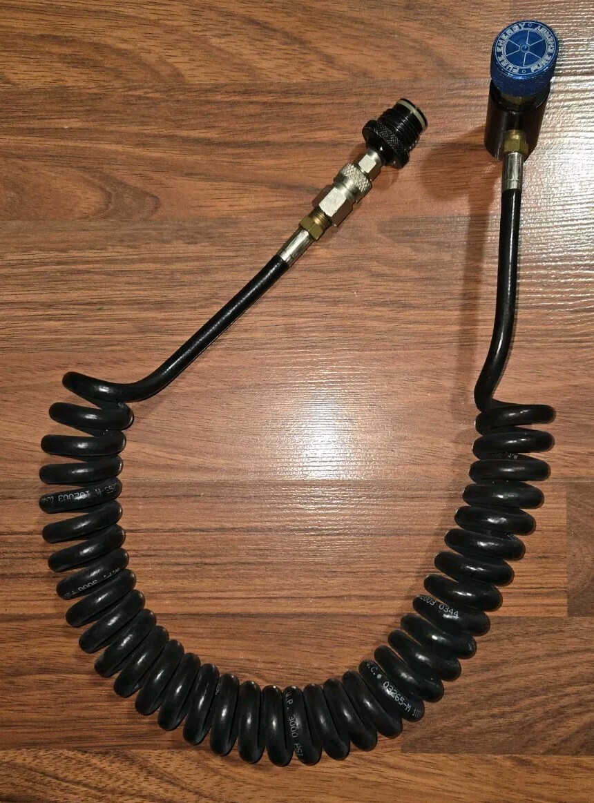 Pure Energy Paintball Coiled HPA Air Line - Remote Line BLACK FastFreeShipping!