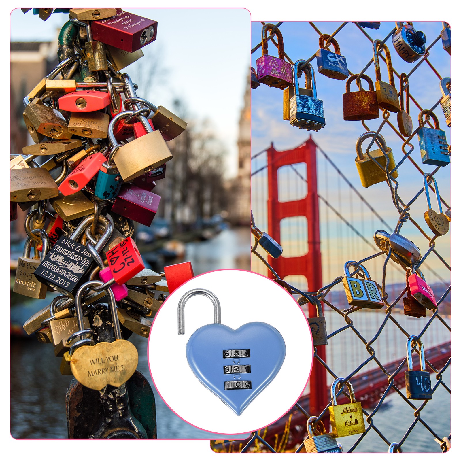 2 Heart Combination For Love Locker Lock Code Blue