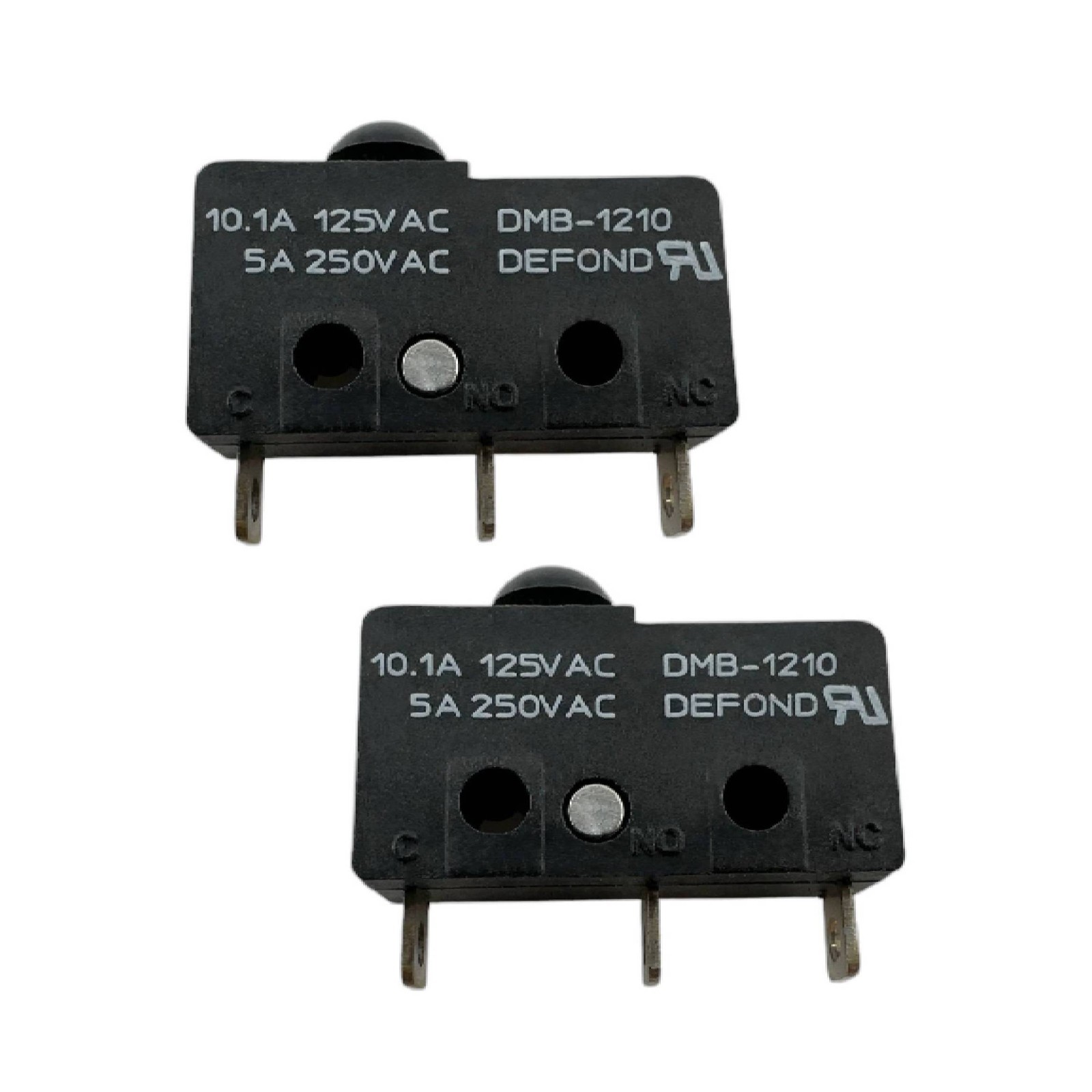 2x DEFOND DMB-1210 Mushroom Head Limit Micro Switch 3-Pins 5A 250VAC