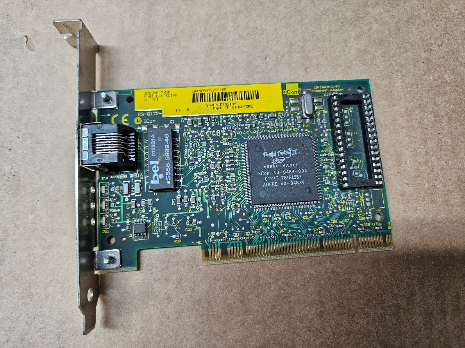 3COM 3C905B-TXNM Fast Etherlink XL PCI 10/100BASE-TX Ethernet Adapter