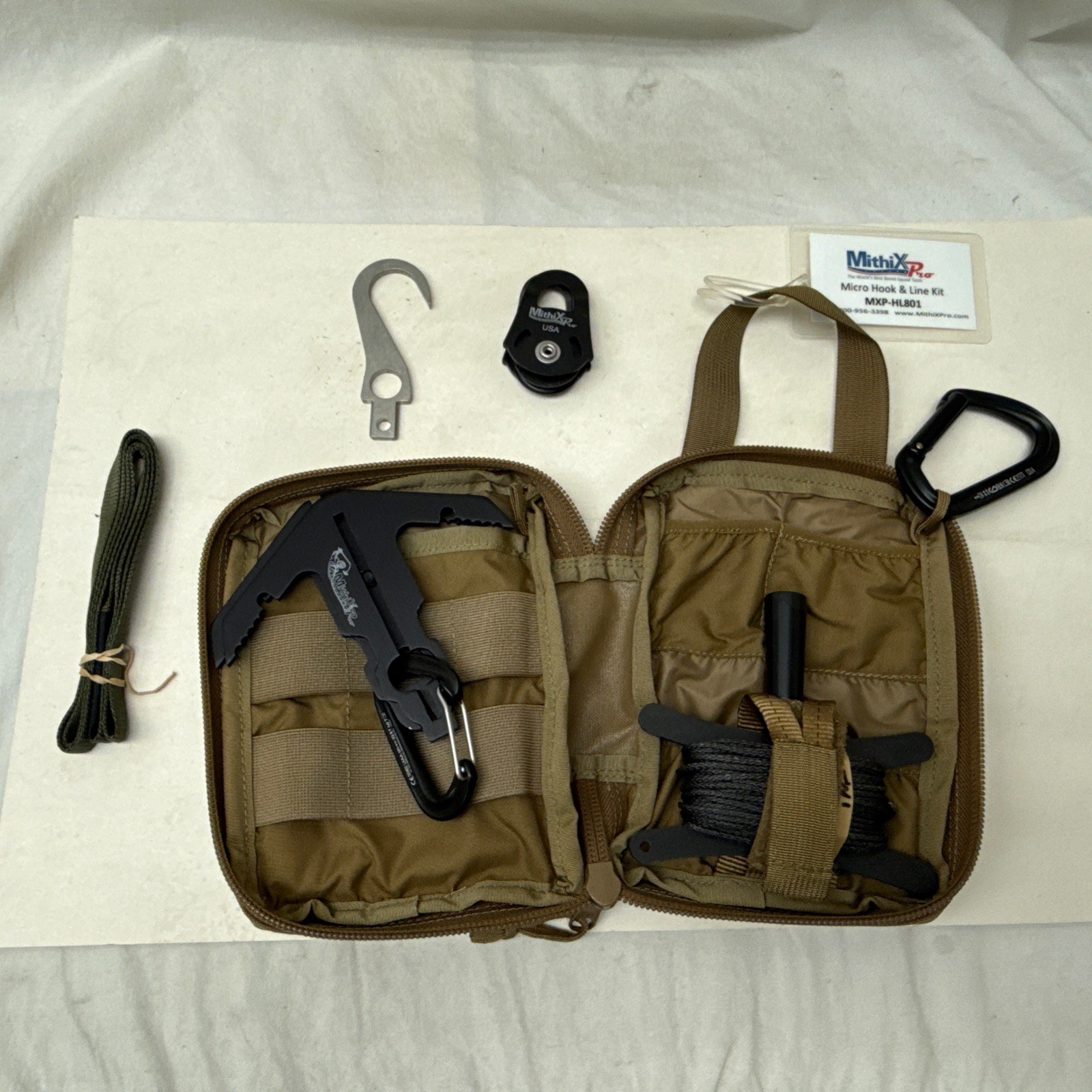 Mithix Pro Micro Hook & Line Kit W/ Coyote Case EOD Tree Tool Grapple