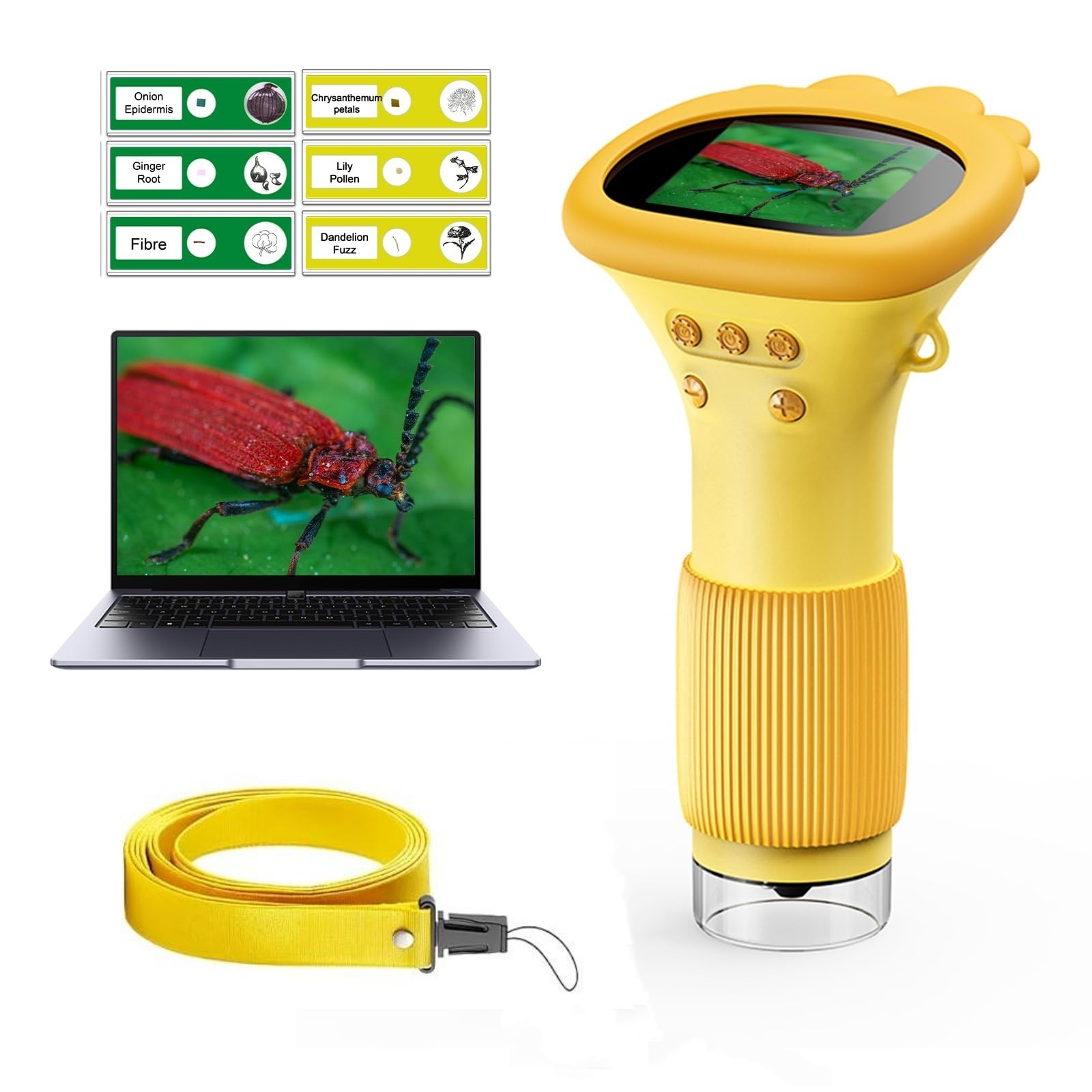 Kids Pocket Microscope -1000X Portable Photo And Video Mini Microscopes