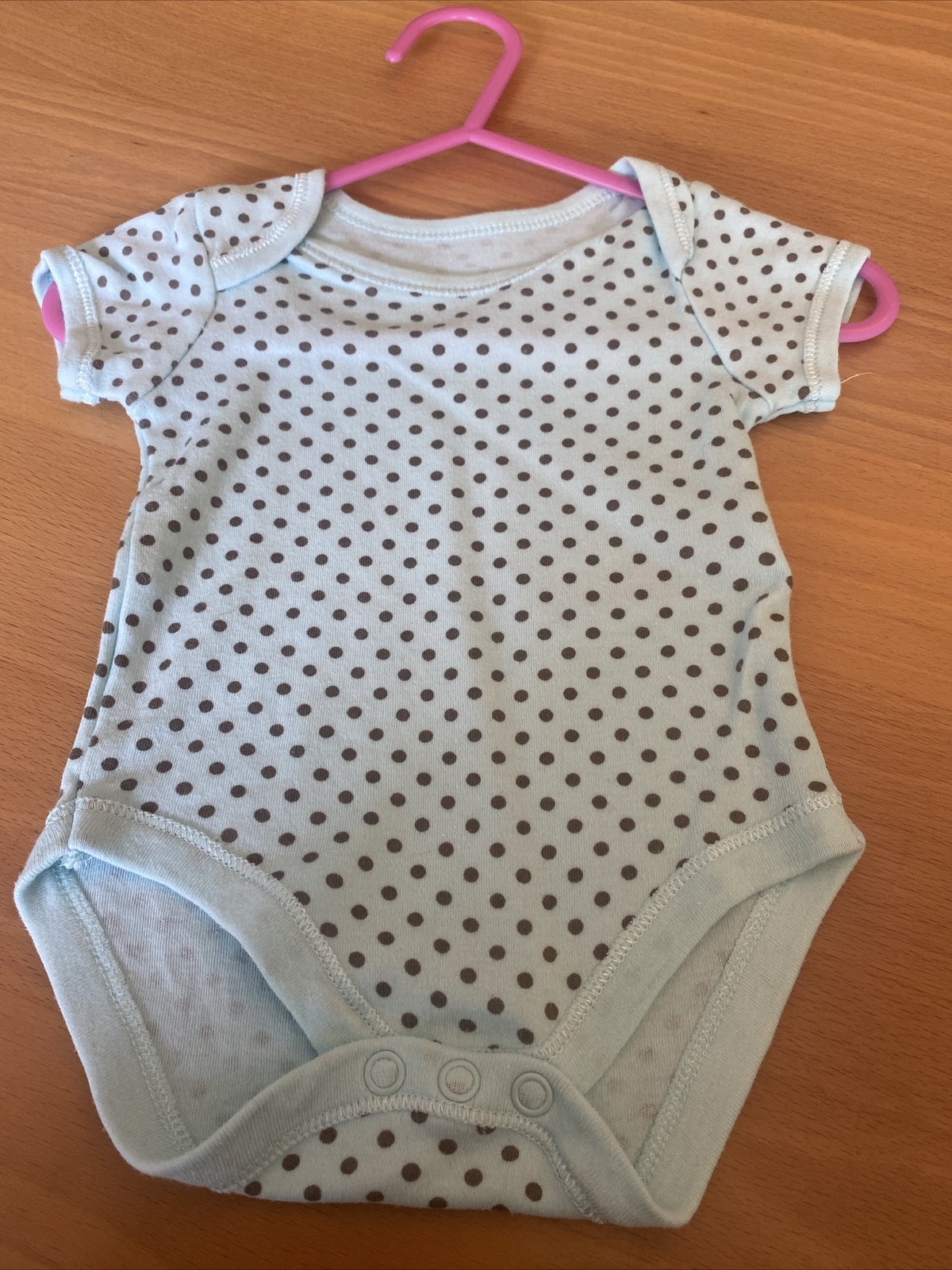 baby girls clothes 0-3 months Green Brown Spotted Cotton Popper Vest Top