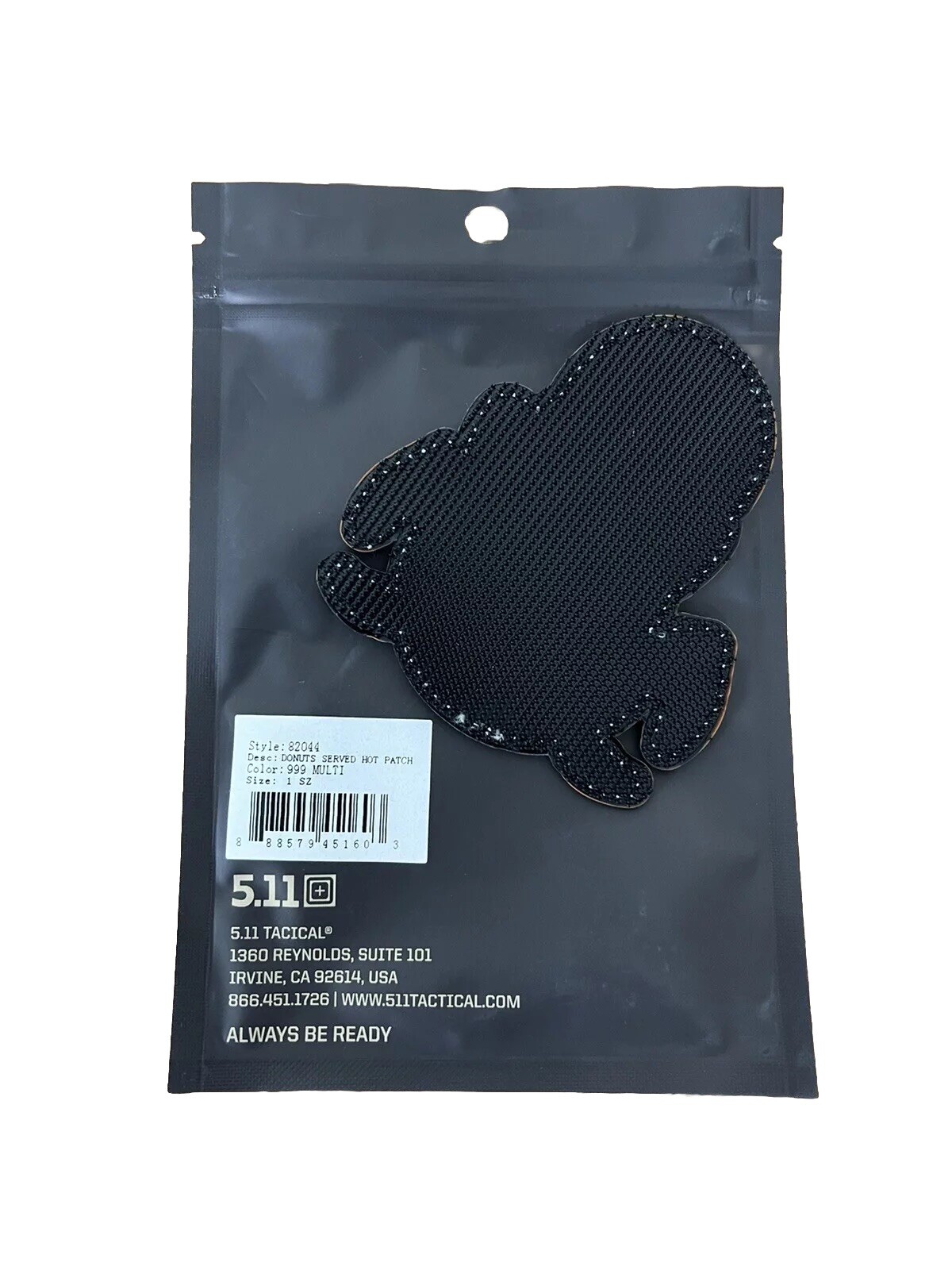5.11 Tactical Donuts Served Hot Patch Laser Cut Hook-Back PVC Patch Style# 82044