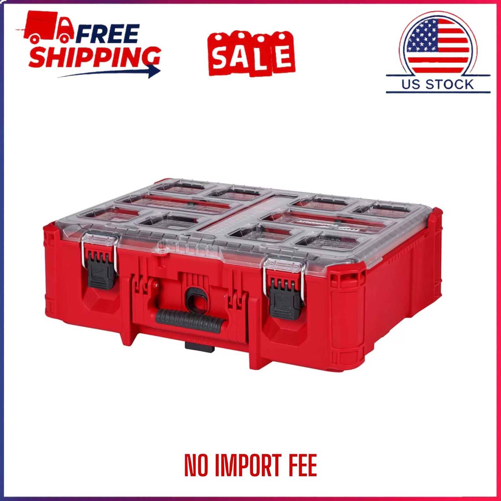 HOT SALE Milwaukee 48-22-8432 PACKOUT Deep Organizer with Clear Lid FREESHIPPING