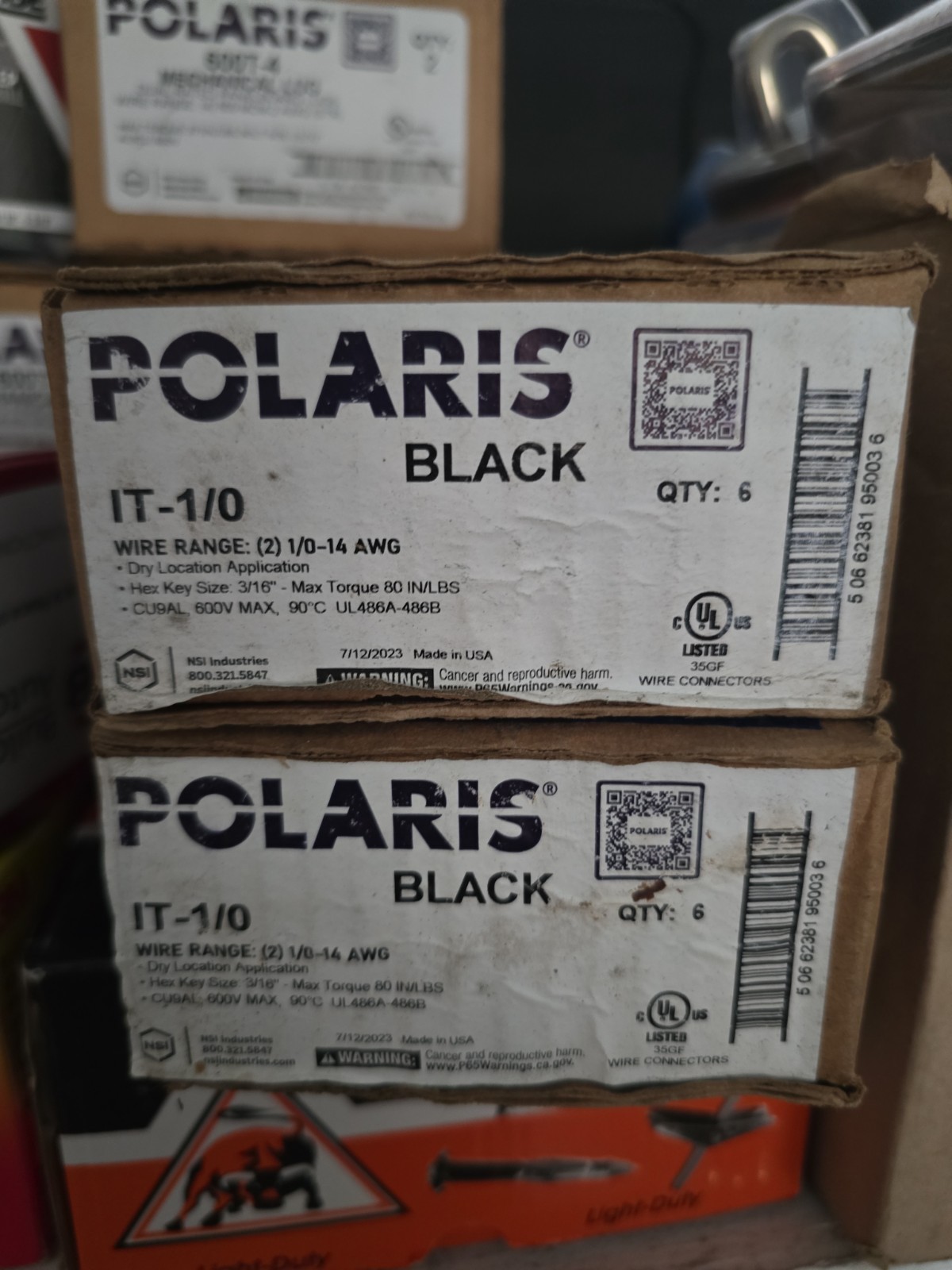 NSI Polaris IT-1/0,  1/0-14 Awg Insul-Tap Connector - New, Box of 6
