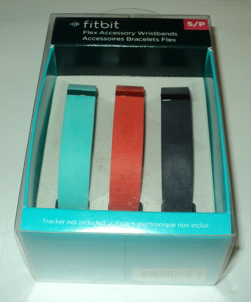Fitbit Flex Accessory Wristbands 3 Pack Small S/P Teal Orange/Red, Navy Blue OEM