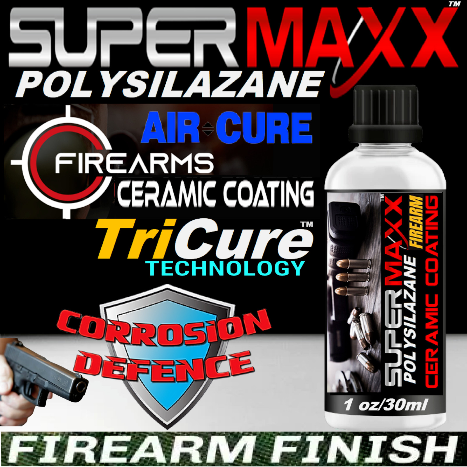 CERAMIC FIREARM FINISH CORROSION PROTECTION AIR CURE CERAMIC FOR ALL FIREARMS