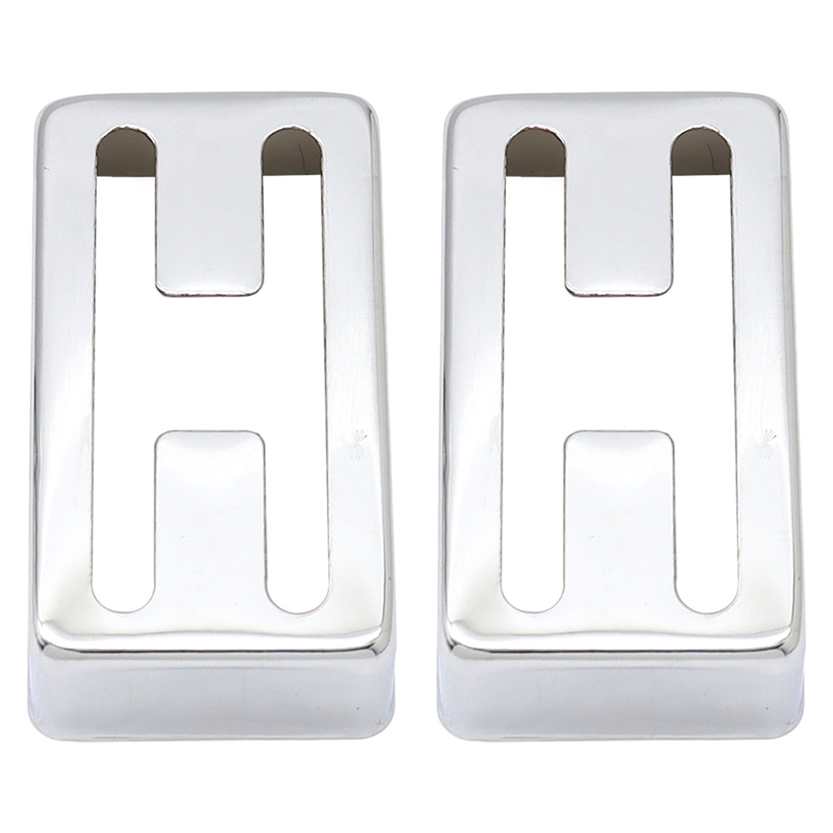 2Pcs H-Type Hole Brass Guitar Humbucker Pickup Cover for LP ST Guitar Silver