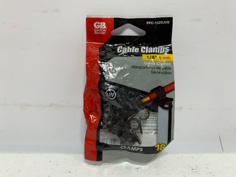 Gardner Bender PPC-1525UVB Cable Clamp 1/4" Dia UV Black (lot of 18)