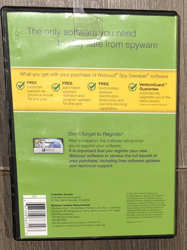 Webroot Spy Sweeper - Advanced Spyware Detection & Removal Technology CD - ROM