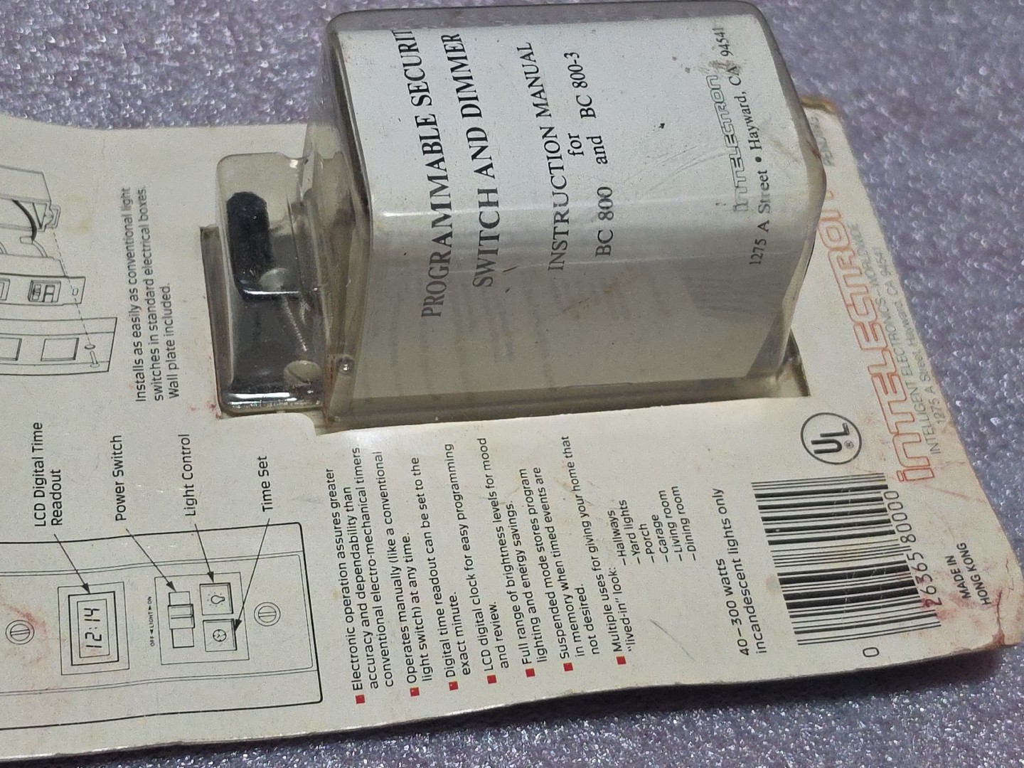 Centurion Control BC800/BC800-3 Programmable Dimmer Security Timer