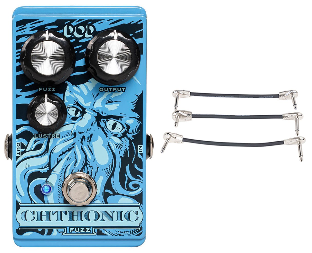 DOD Chthonic Fuzz Pedal + Gator Patch Cable 3 Pack