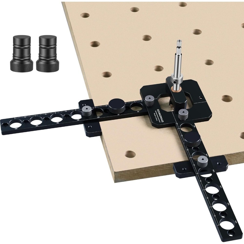 Portable Drill Guide Jig Template for 3/4 Inch Dog Holes Workbench MFT Table Top
