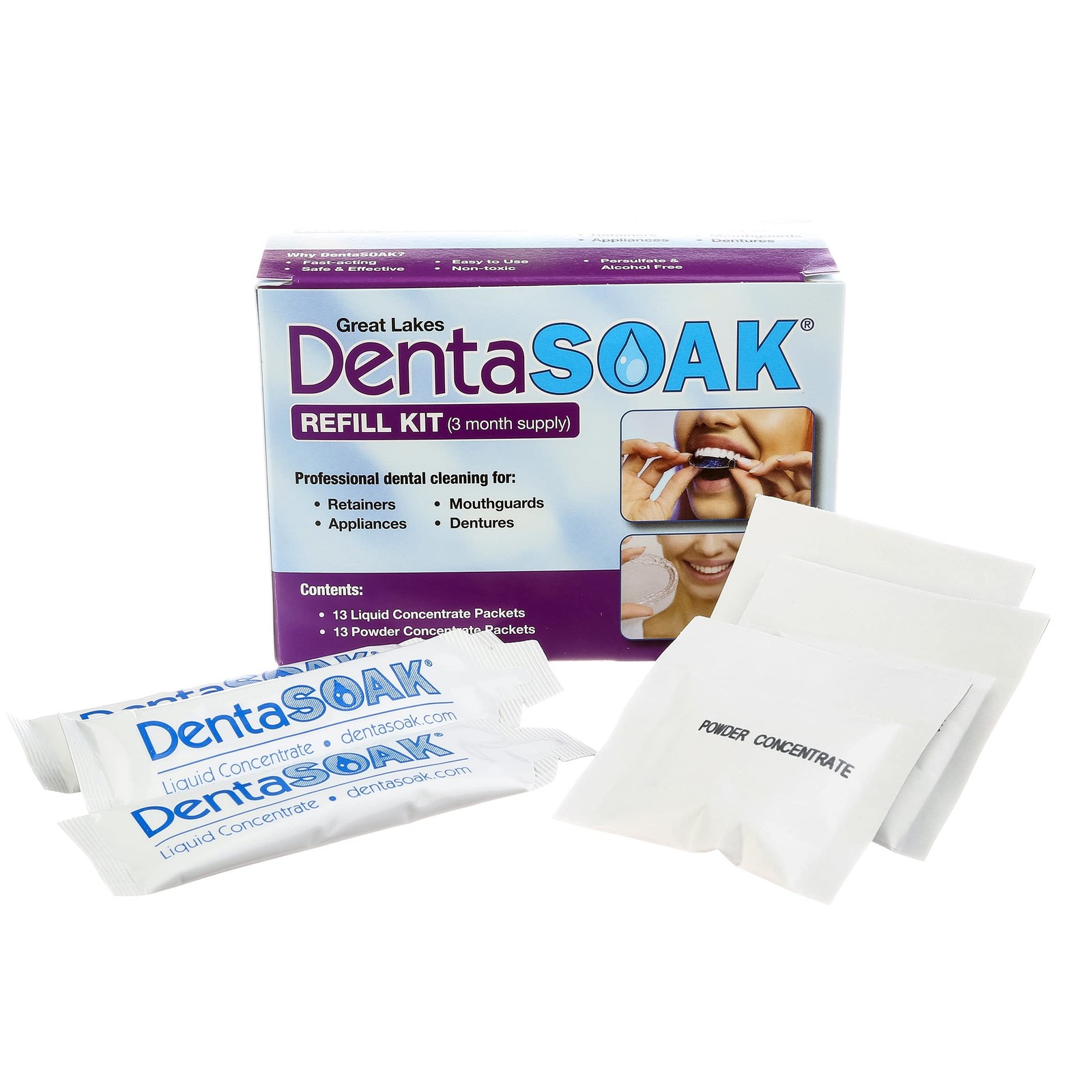 Refill Kit - Mouthguard, Retainer, Denture, Appliance Cleaner – 100% Safe – N...
