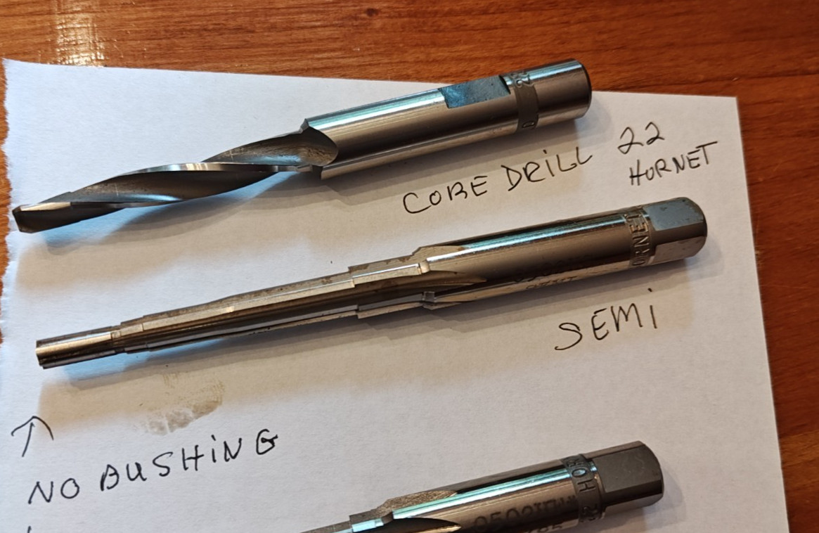 22 Hornet ,semi finish and core drill  Chamber Reamers (not sold as Set)