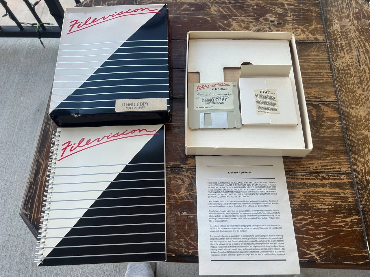 Vintage Filevision Macintosh Software Demo Copy w Box Manual & Disk