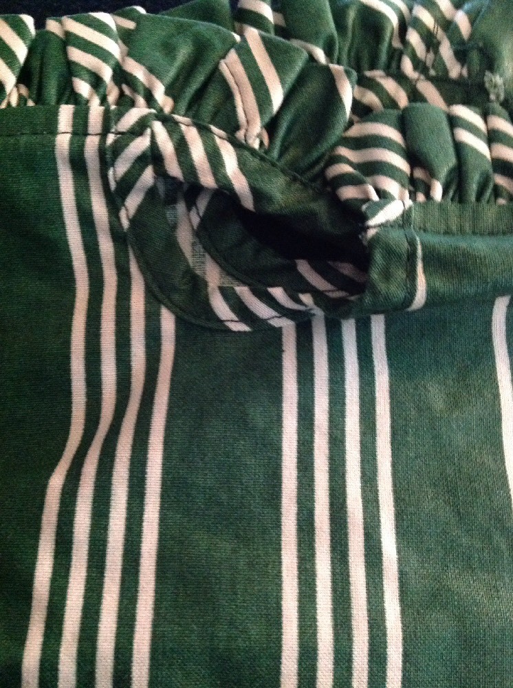 Longaberger Spring Basket Liner - Hunter Green Stripe
