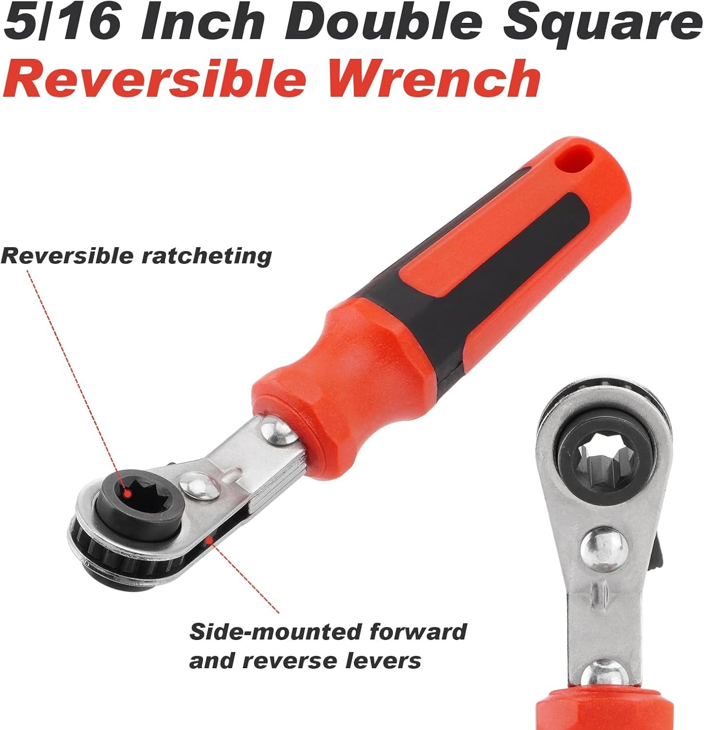 Slack Adjuster Tool Set – 5/16' Double Square Reversible Ratcheting Red