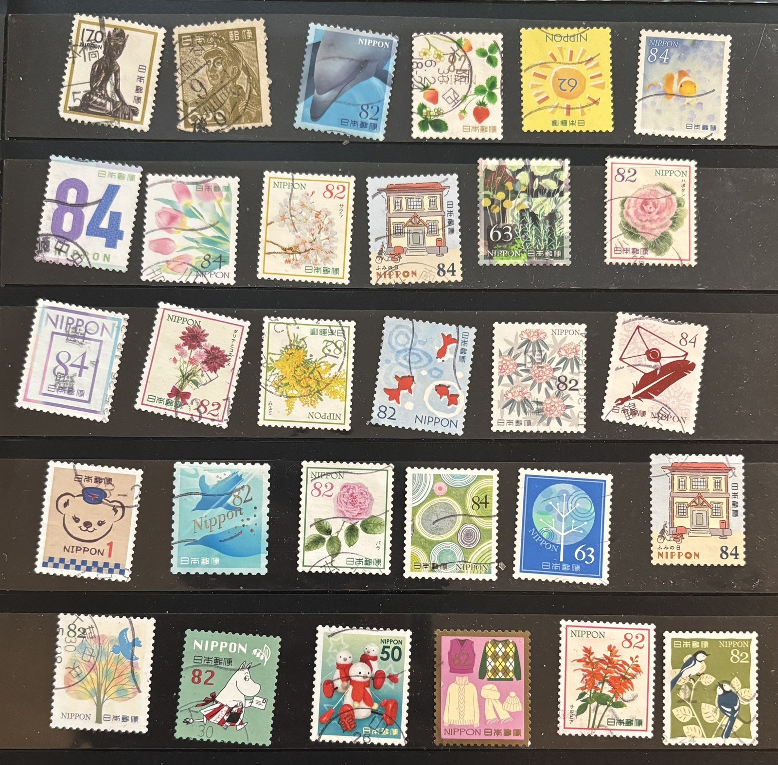 100+ Different Small Japanese Stamps