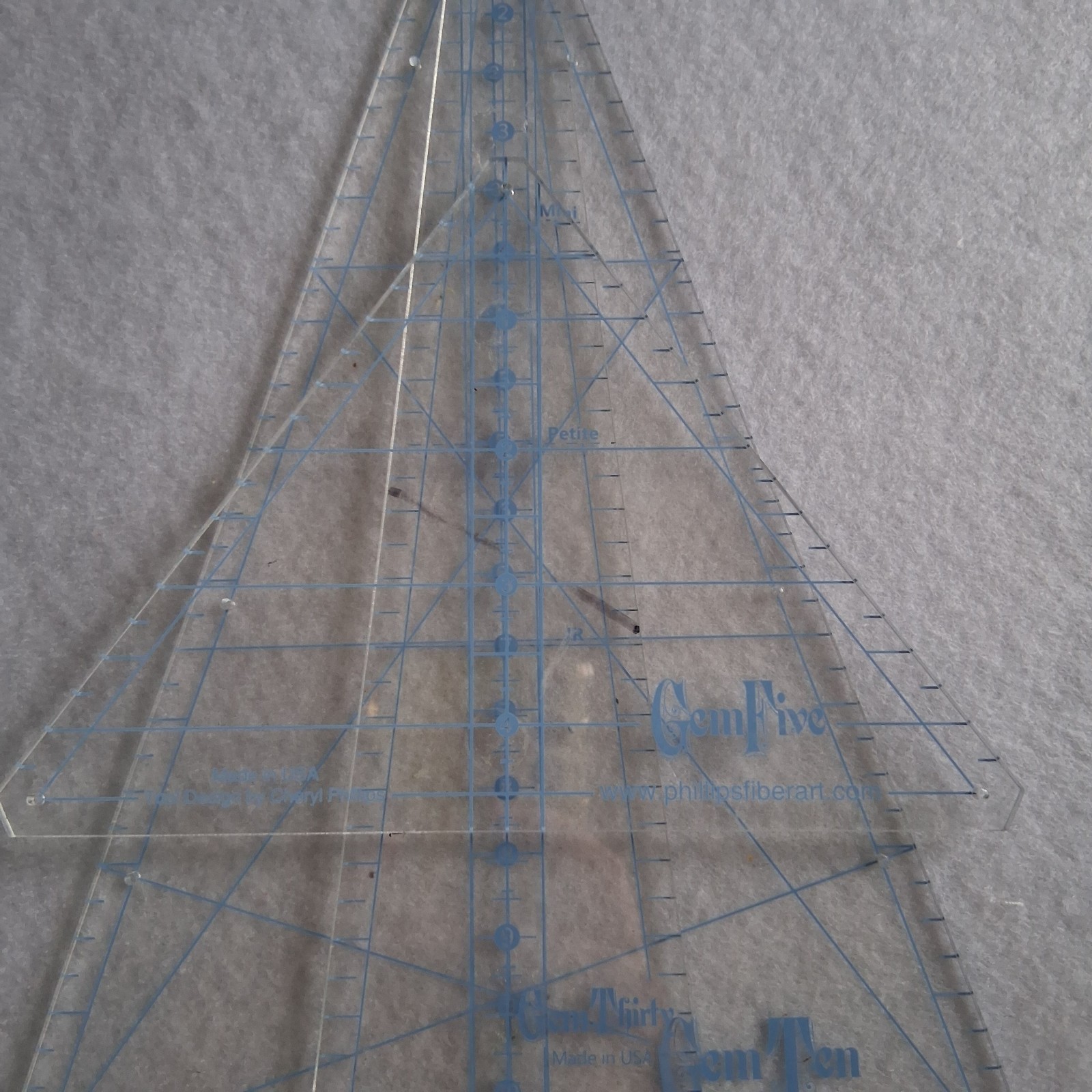 Lot of 3 Gem 10, 30, 5 Quilting ToolTemplate  Philipsfiberart