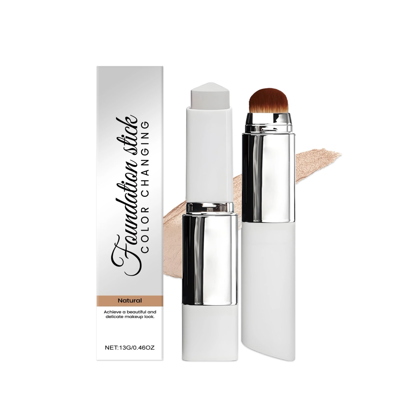 Color-Changing 2-In-1 Foundation Stick - Lightweight & Moisturizing for All Skin