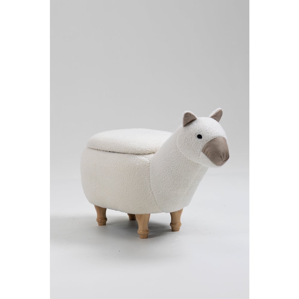 Home 2 Office Kids Llama Animal Storage Ottoman Stool with Wood Leg