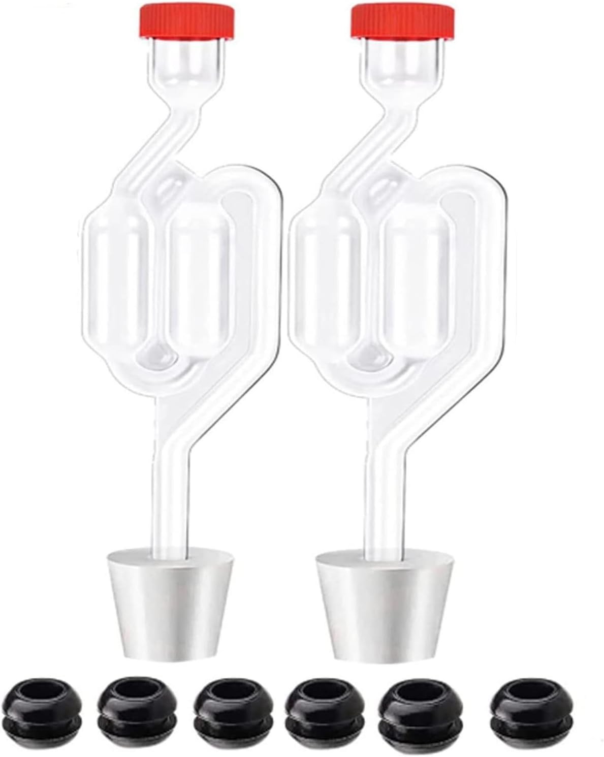 Zazolyne Airlock 2 Pack Transparent Brewing Airlocks Fermenting Twin Bubble Airl