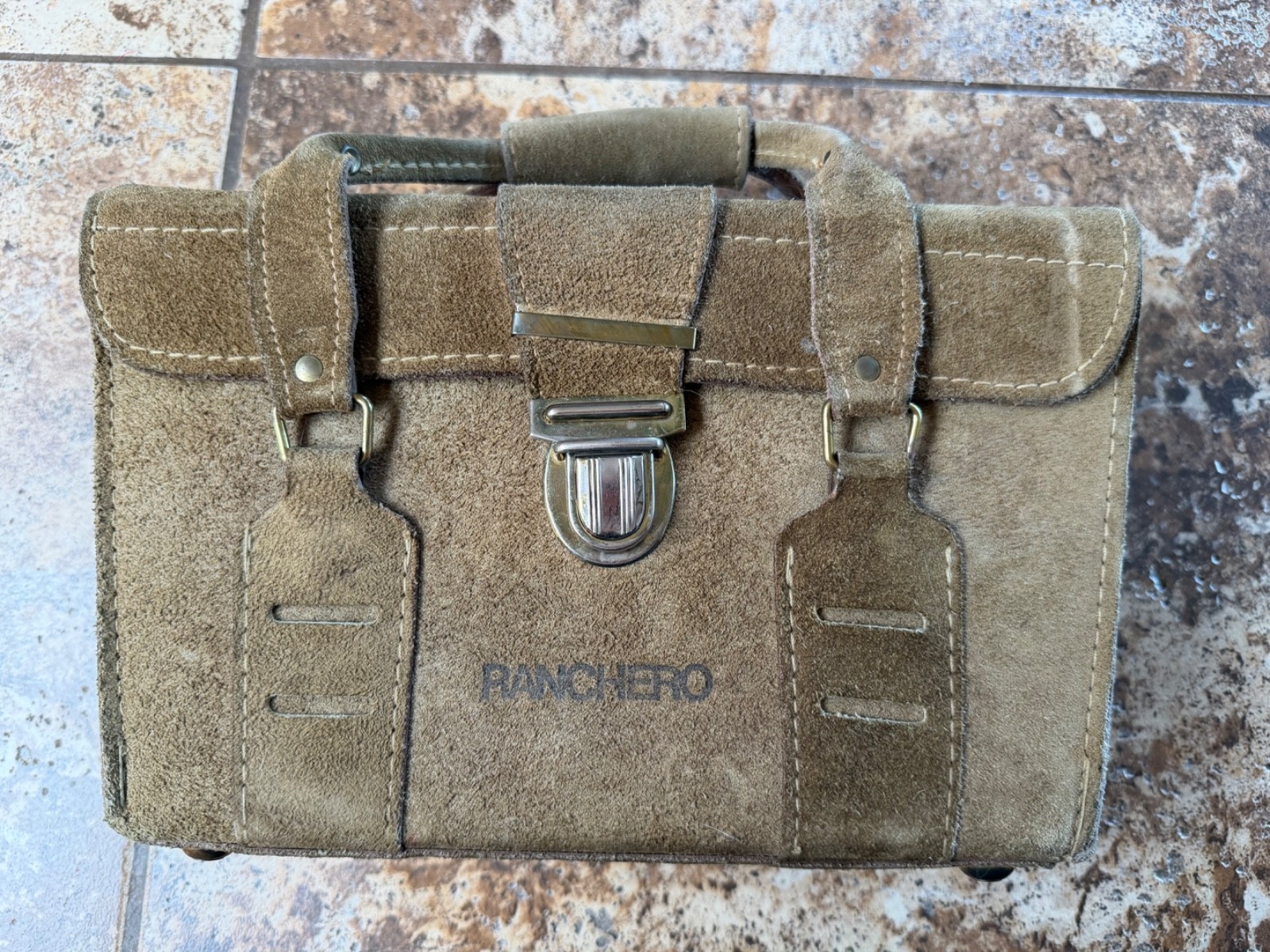 Vintage Ranchero R 630 Camera Bag Top Grain Cowhide Suede Leather Rectangle Bag