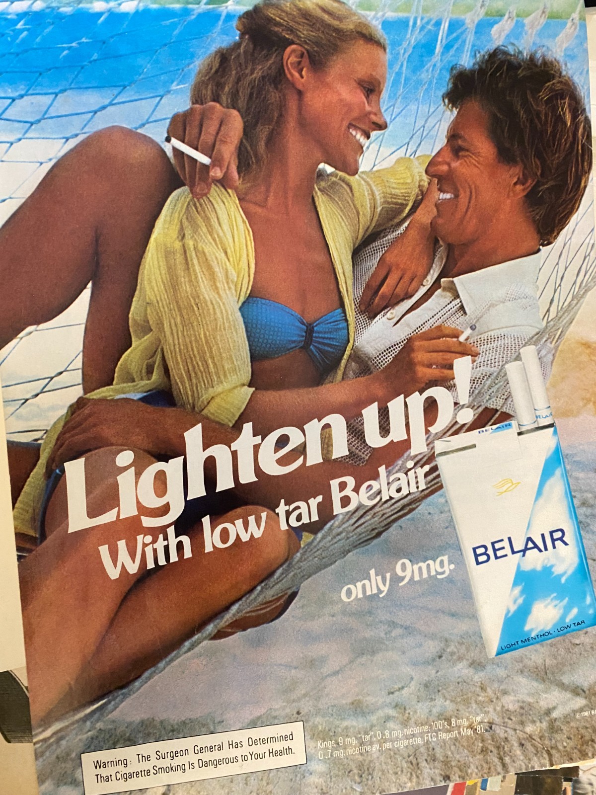 Belair Cigarettes, Bel Air, Full Page Vintage Print Ad