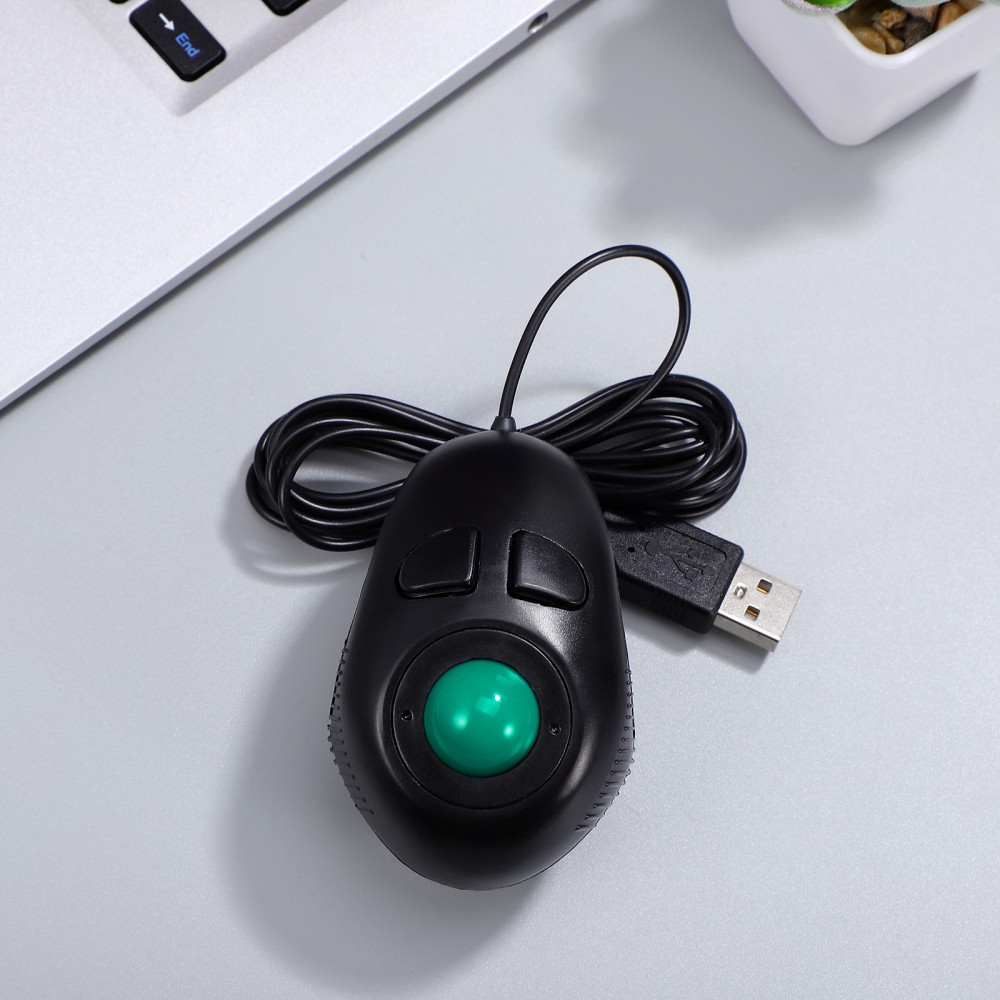 USB Mini Trackball Mouse Wired for Effortless Navigation Black