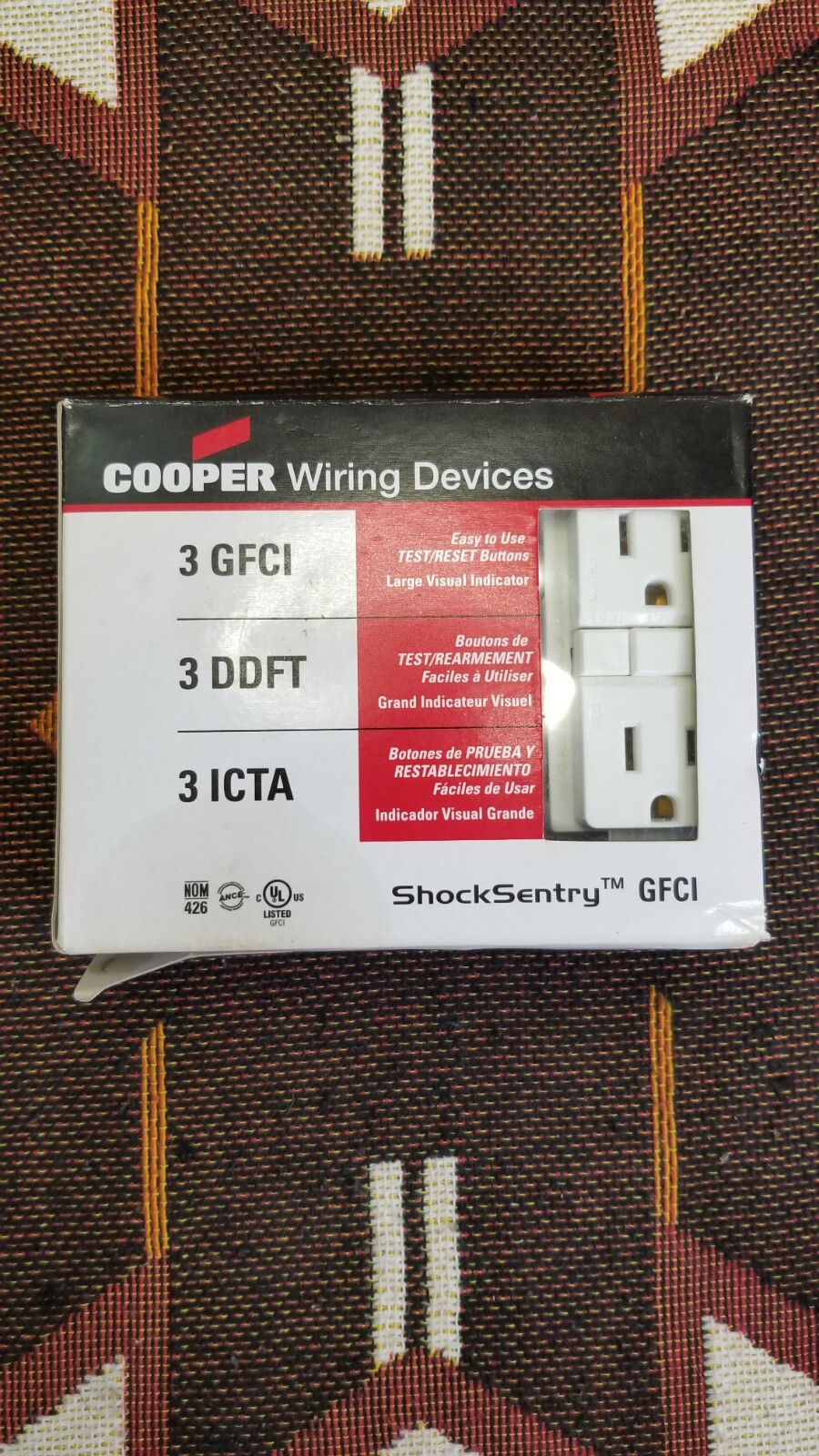 NOS Cooper Wiring Devices White 3 Pc ShockSentry GFCI Home Wall Outlets VGF15W-3