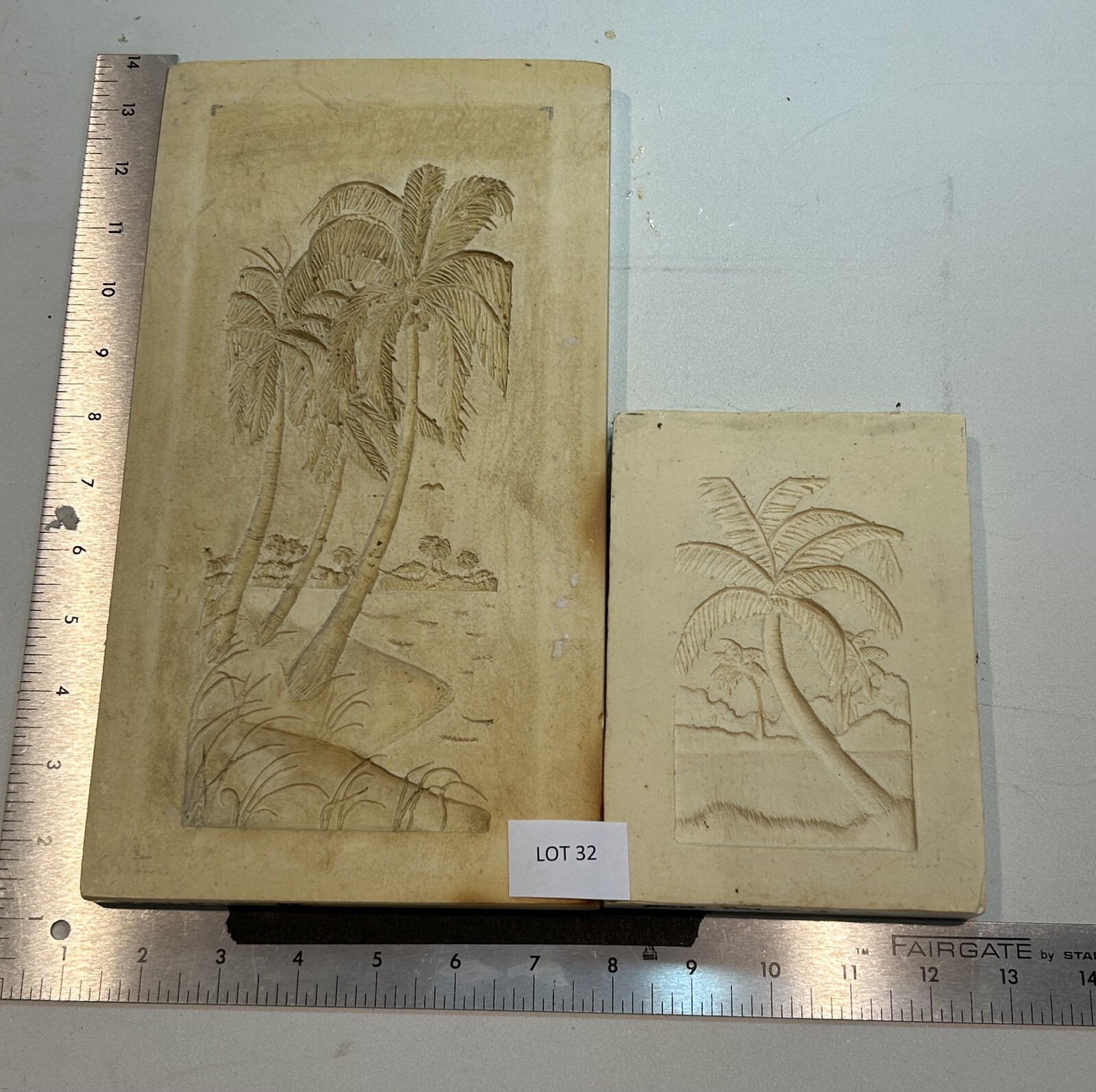 Palm Tree Paper Casting Molds, air clay and paper clay mold #32