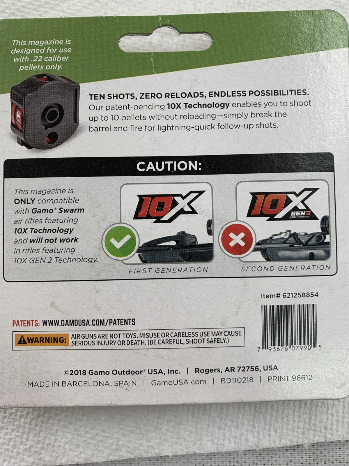 Gamo 621258654 10X Quick-Shot Compatible