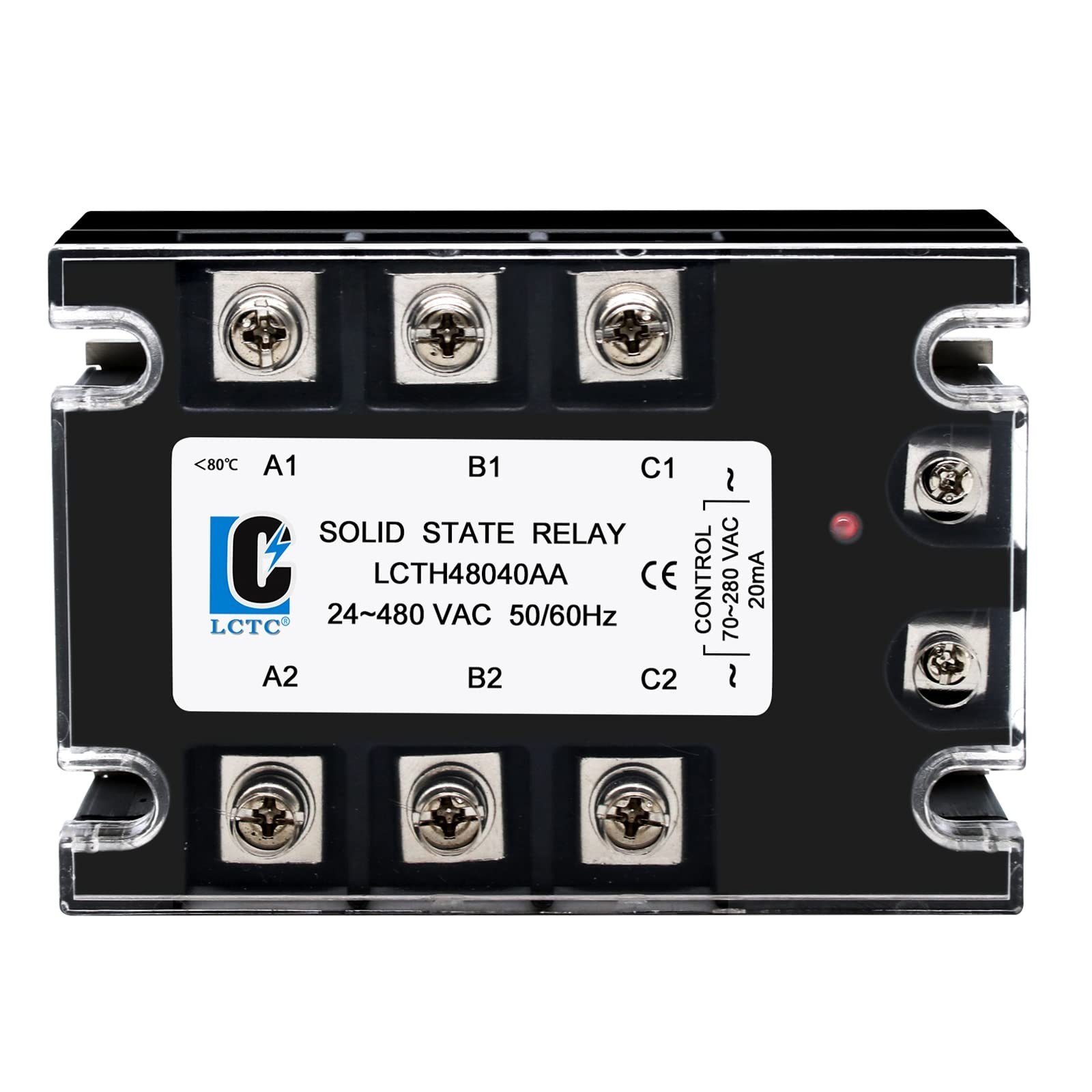 3 Phase Solid State Relay SSR-40AA AC to AC (Input 70-280VAC to Output 24-480...