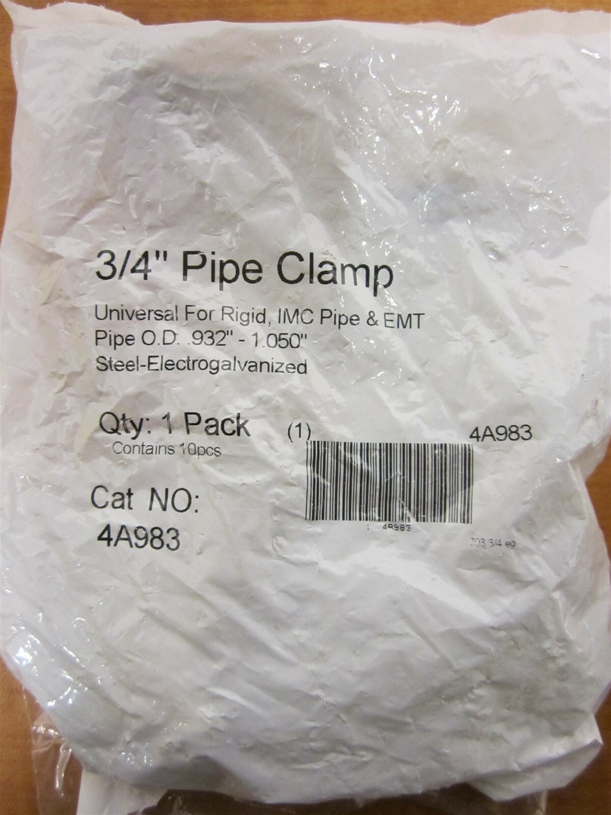(10) 3/4" Steel Channel Universal Pipe Straps, 0.932"-1.050" Pipe OD, 12g, NEW